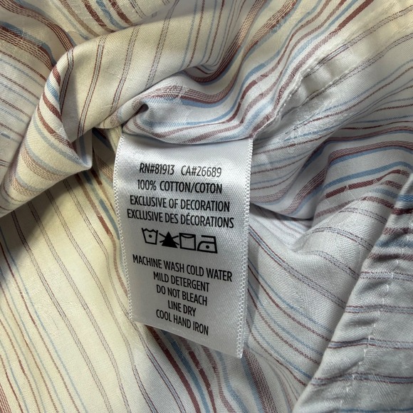 Robert Graham Paisley Floral StripedDress Shirt Classic Fit Flip Cuffs Men's 3XL - Picture 5 of 7